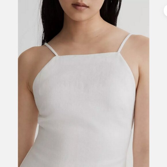 NWT Madewell $110 Goldie Midi Dress 100% Linen White Size 2 NL435 - Picture 6 of 7